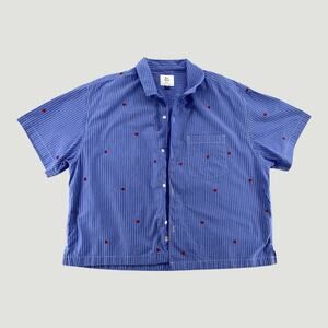 American Eagle Pride Poolside Heart Stripe Shirt XL Boxy